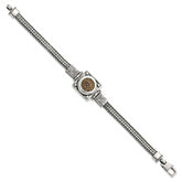 Ancient Coins Sterling Silver and Bronze Antiqued Widow's Mite Coin 7 inch Fancy Lobster Clasp Bracelet with a Certificate of Authenticity